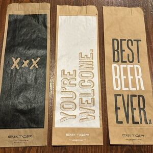 Set of 6 wine / booze gift bags. 3 designs -2 each. Fun way to gift wine liquor